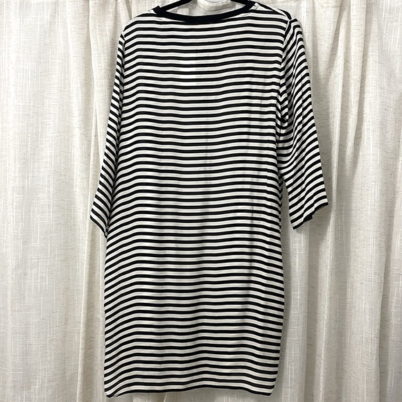 Polo Ralph Lauren 100% Silk Striped Dress Black/White Size 12 NWT - Picture 10 of 13